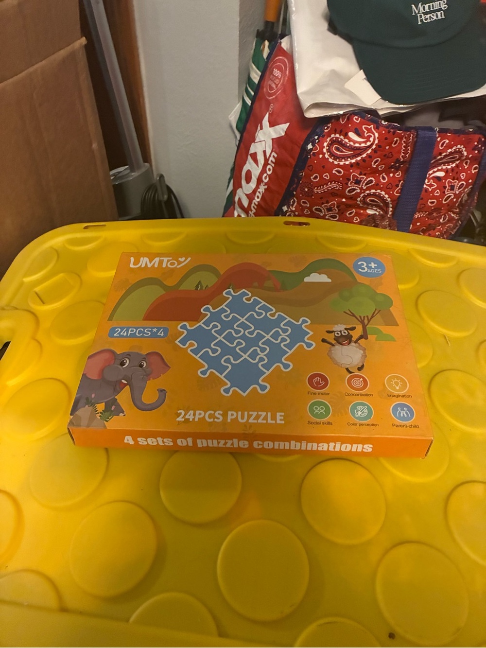 Orange 24PCS Kids Puzzle - 4 Sets
